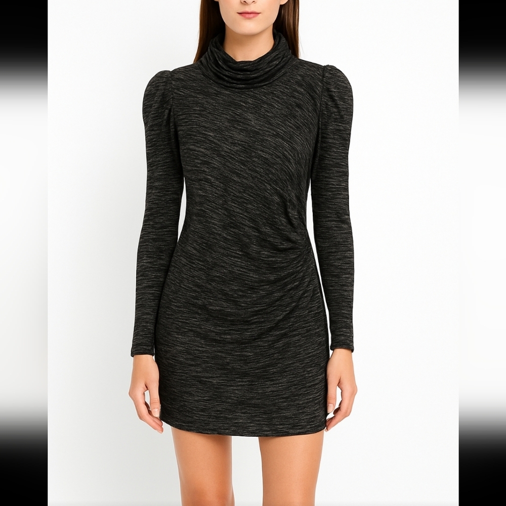 Cynthia Steffe cowl neck grey Tunic Tops blouse long sleeve mini dress Size M